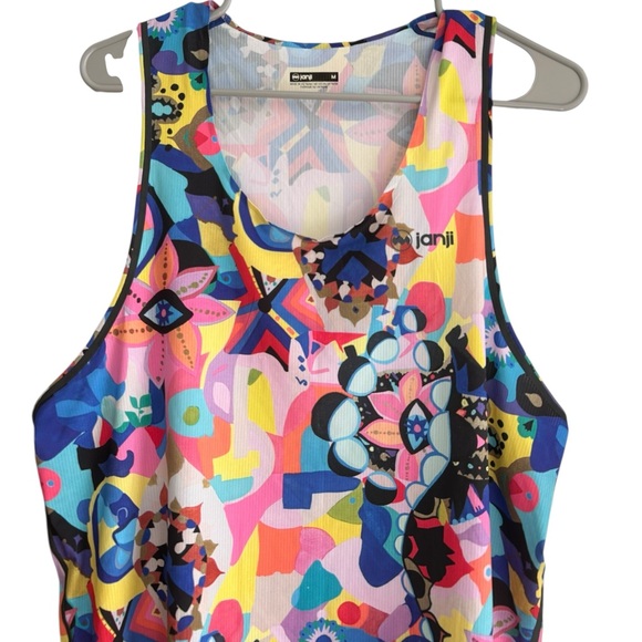 Janji Men’s Pinnacle Ultra Singlet Running Tank Top - Flower Trippy -Size Medium - Picture 5 of 12